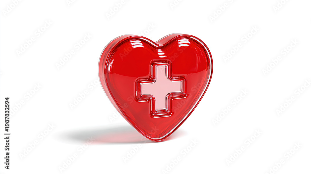 Fototapeta premium Medical Symbol with Red Cross Circle Design Healthcare and First Aid