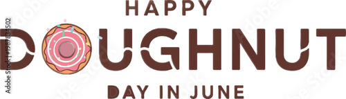 Donut, Happy Doughnut Day, June celebration, sweet treats, dessert icons