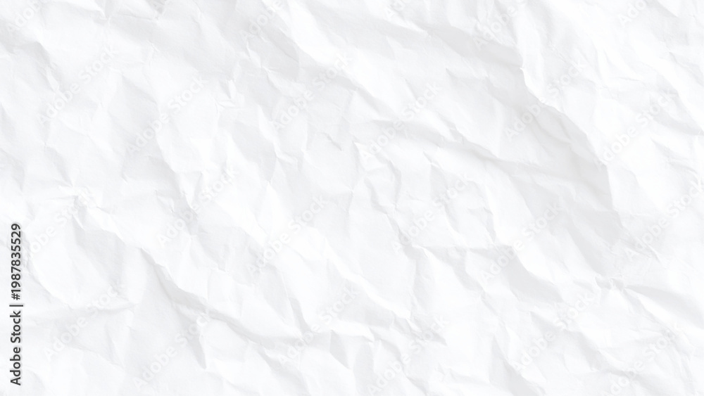Obraz premium Crumpled white paper texture background with wrinkles and creases