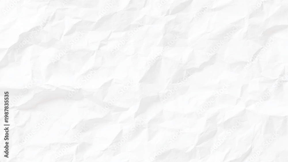 Obraz premium Crumpled white paper texture background with creases and folds smoothly