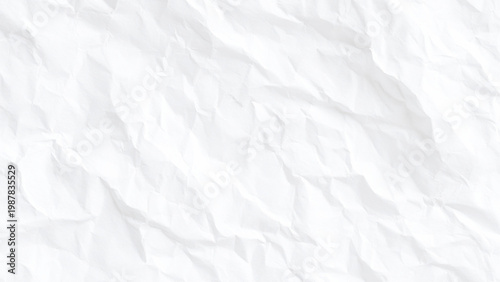 Crumpled white paper texture background with wrinkles and creases