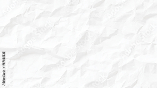 Crumpled white paper texture background with creases and folds smoothly