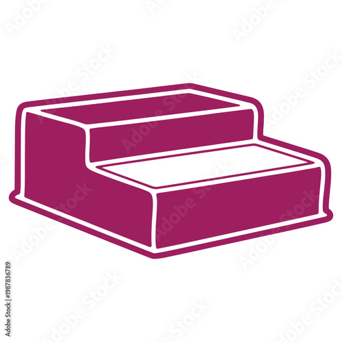 Purple Staircase Icon Design for Modern Interior Decoration Concept
