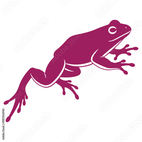 Vibrant purple frog illustration whimsical design perfect for kids books and educational materials