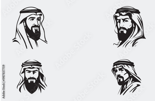 An Arabic man symbol set typically refers to a collection of icons, vectors, or avatars designed to represent Arab men, featuring cultural and traditional elements. These sets are often used in UI/UX.