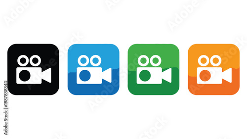 Tableau sur toile Video Camera Icon Recording Media Film Shooting Video Production Broadcast Vecto