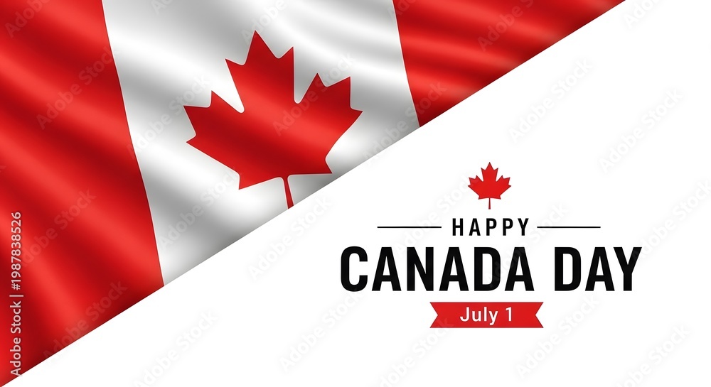 Fototapeta premium Happy canada day vibrant canadian flag celebration national pride