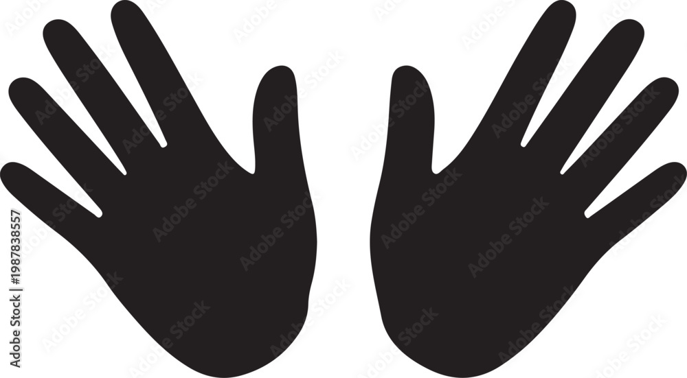 Fototapeta premium Vector protecting hands icon. Cupped hands