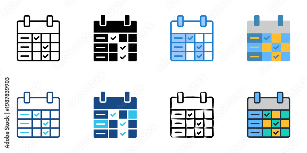 Obraz premium Habit tracker icons set multiple style collection. Editable stroke 