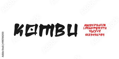 Creative Hand Drawn Font Uppercase Number. Elegant Pointy Brush Typography. Asian Style Lettering. Decorative serif modern vintage fashion vector illustration.