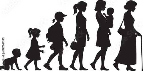 Vector silhouette generation women.