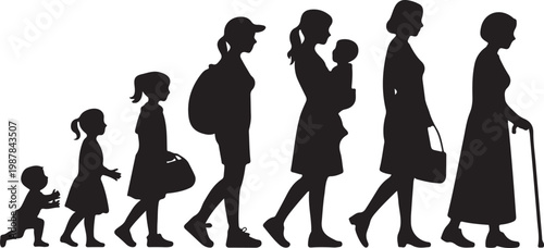 Vector silhouette generation women.