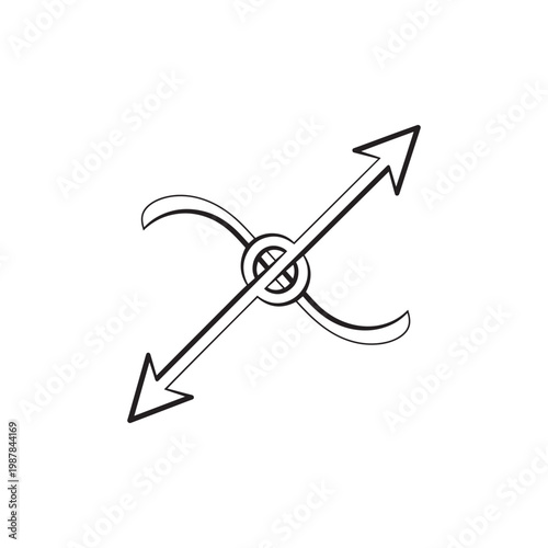 Compass needle pointing to magnetic north on a white background Vector