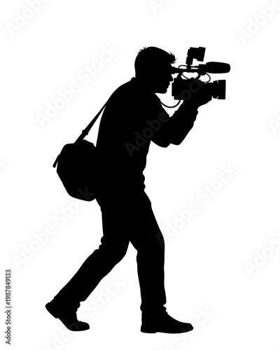 Professional Videographer Silhouette with Camera