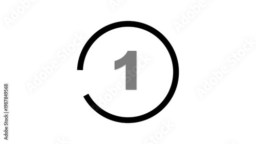 A clean and minimalistic countdown animation displaying numbers “3, 2, 1” in sequence. Each number appears centered on a neutral background,