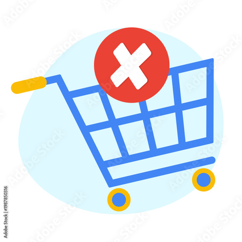 empty cart illustration for web design, ui ux design, template