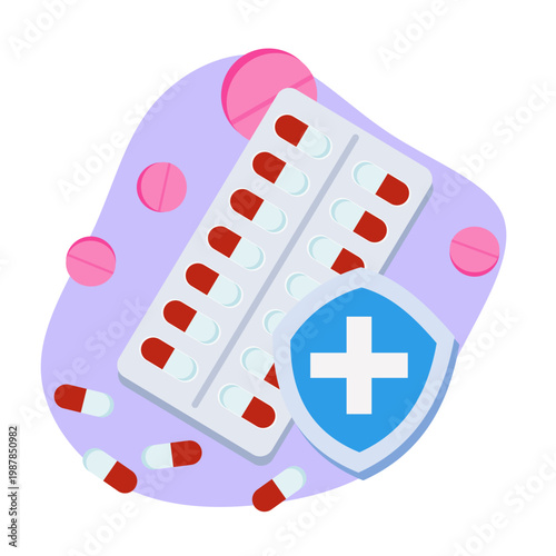 Pills and tablet medication concept