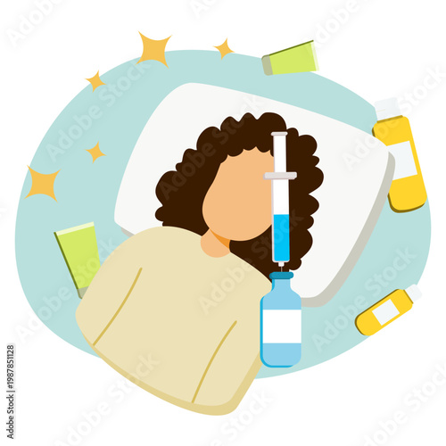 skin treatment illustration for medical and health content