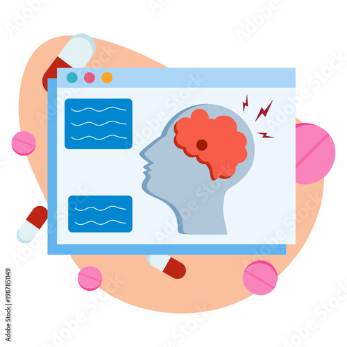 brain tumor illustration for medical and health content