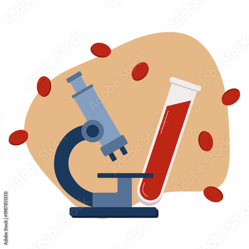 Blood testing medical illustration