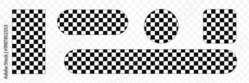 Seamless pattern of race checkered flags. Black and white checkerboard texture, motorsport finish line design. Vector illustration on white background. EPS 10 .