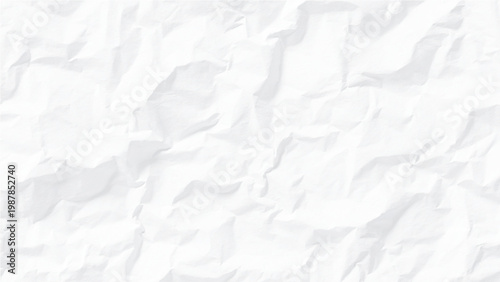 Crumpled white paper texture background with creases and folds