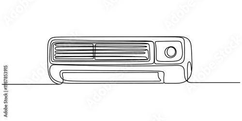continuous one line drawing Electric shaver isolated on white background for grooming and personal care illustration
