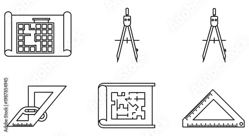 Architectural drawing tools and building floor plans for professional engineering design