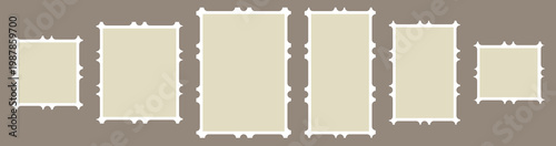 Postage stamp borders set vector illustration, 