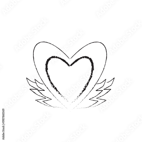 Heart Shape With Angel Wings