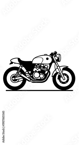 Steel Soul: Cafe Racer Line Art