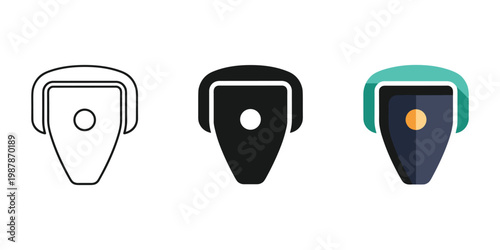Three different smartphone charging cases with varying battery indicators Vector