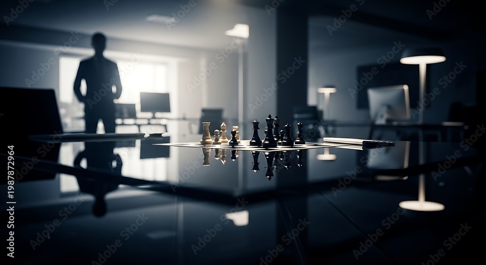 Fototapeta premium Businessman standing in modern office space.