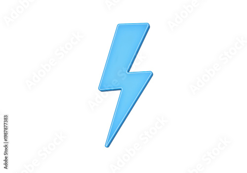 A vibrant blue lightning bolt symbolizing energy and power against a clean background