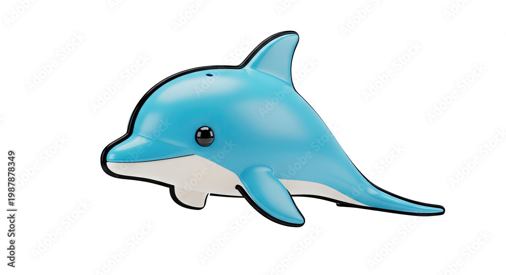 Fototapeta premium Cute cartoon dolphin figurine