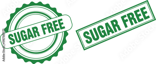 Green Sugar Free Labels for Healthy Food Packaging and Product Marketing Design
