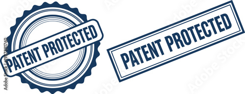 Patent Protected Stamps Vector Set for Intellectual Property and Legal Documentation