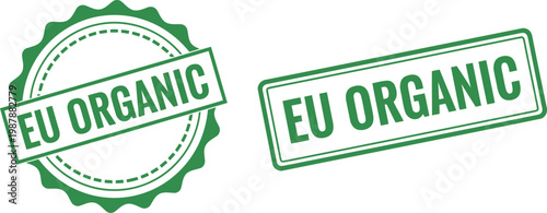 EU Organic Certification Labels Vector Set for Eco-Friendly Food Packaging and Product Branding