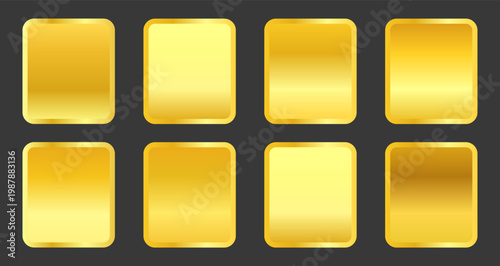 Golden gradient squares collection with rounded corners on dark gray background wallpaper.