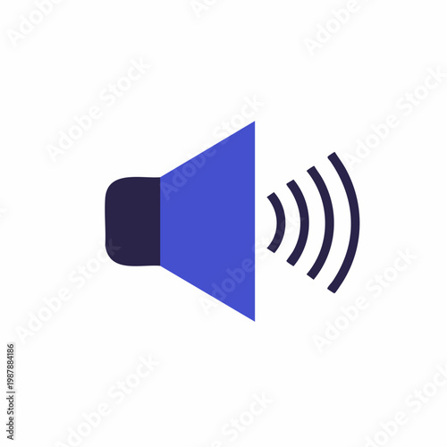 Flat Style Volume Speaker Symbol Communication and Media Sound Icon