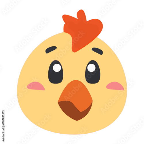 Cute little chick emoji with rosy cheeks and a bright orange beak, perfect for expressing joy and innocence