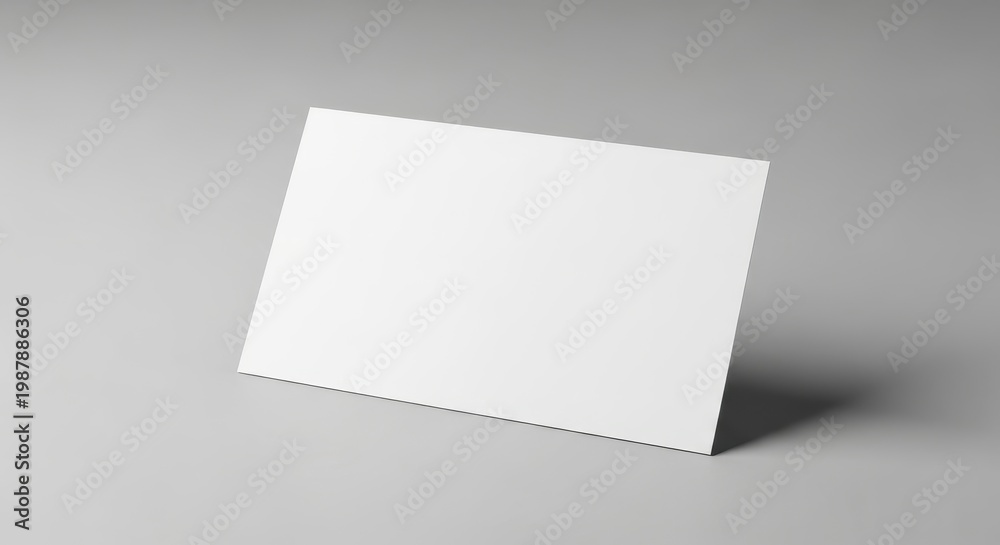 Fototapeta premium Blank White Business Card Mockup on Gray Background.