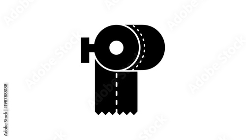 A camera icon vector illustration in black and white color