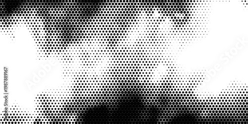 Hexagon Shapes Vector Abstract Geometric Technology Oscillation Wave Isolated on Light Background. Halftone Hex Retro Simple Pattern. Minimal 80s Style Dynamic Tech Wallpaper