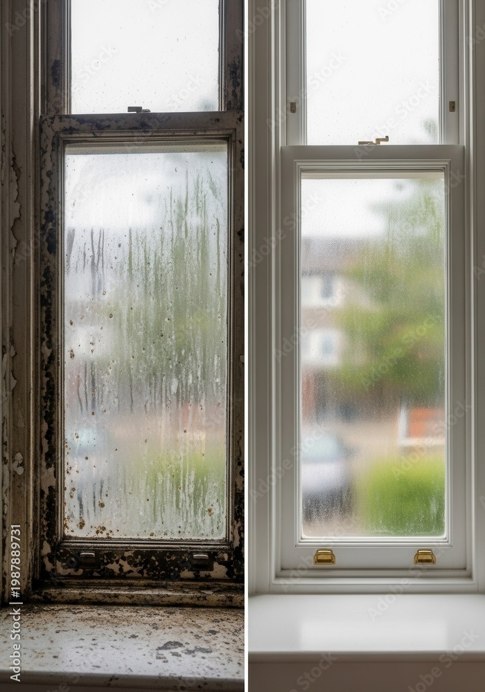Fototapeta premium Before and After - Window Renovation and Restoration.
