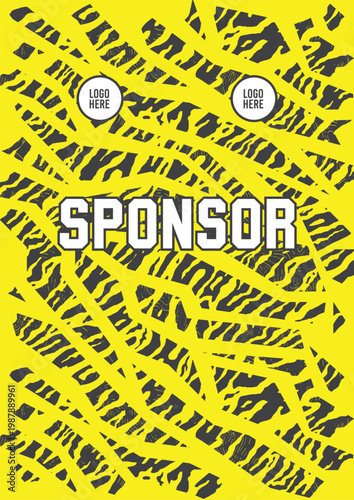 Abstract Yellow Black Grunge Stripe Pattern Background Template for Sports Jersey Esports Apparel and Sublimation Printi