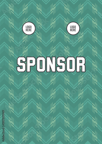 Abstract Green Geometric Chevron Pattern Background Template for Sports Jersey Esports Apparel and Sublimation Printing