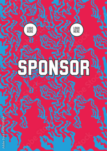 Abstract Vibrant Pink Blue Fluid Wavy Camo Pattern Background Template for Sports Jersey Esports Apparel and Sublimation Printing