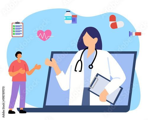 Online health consultation with a doctor. Online health services