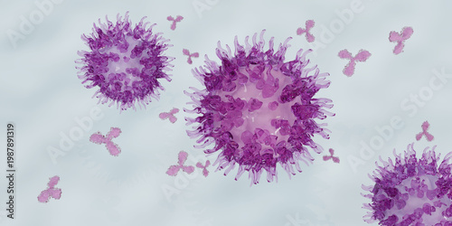 Foto T-cell or B-cell with antigen concept